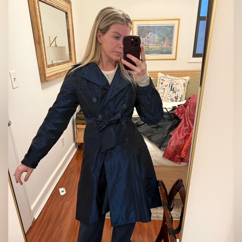 Midnight Blue Navy Trench Coat size small
